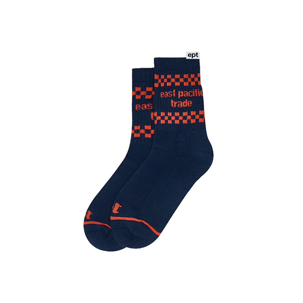 Checkerboard Socks (Navy)