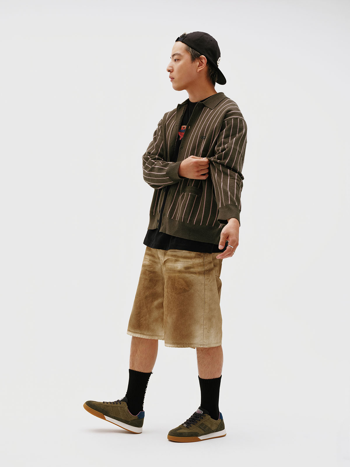 Collar Knit Cardigan (Brown)