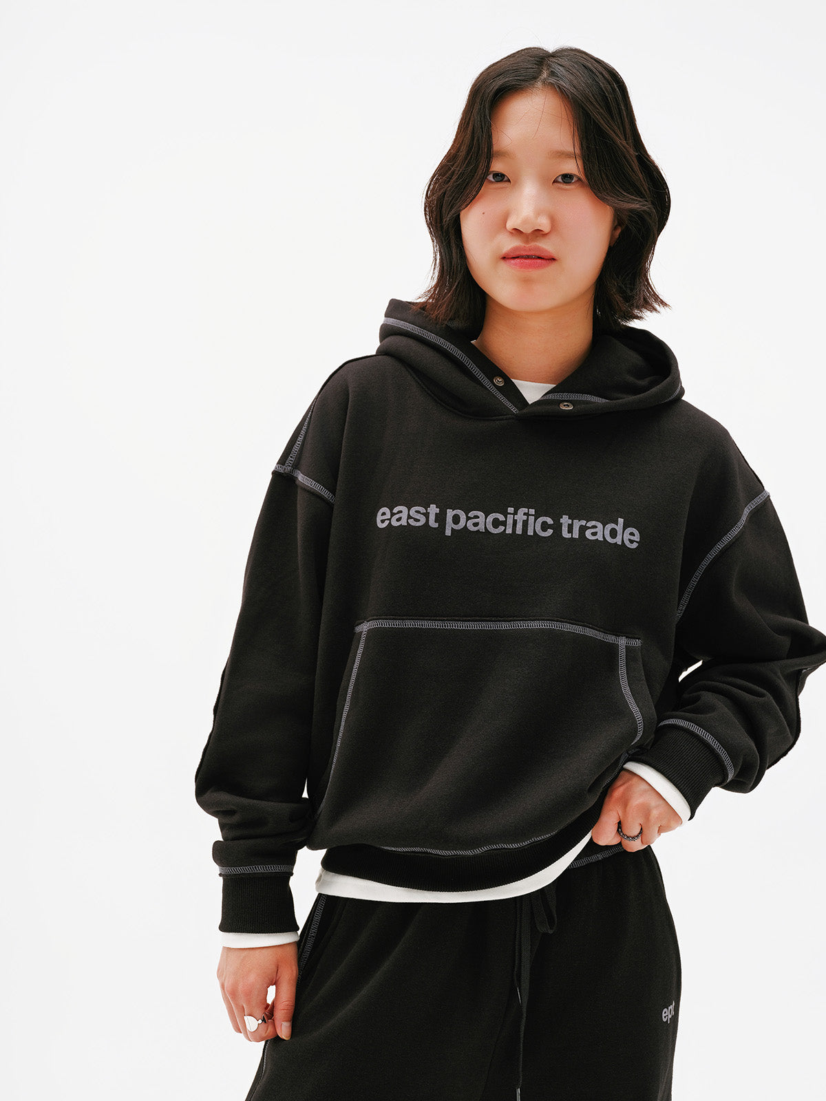 Cover Stitch Hoodie (Black)