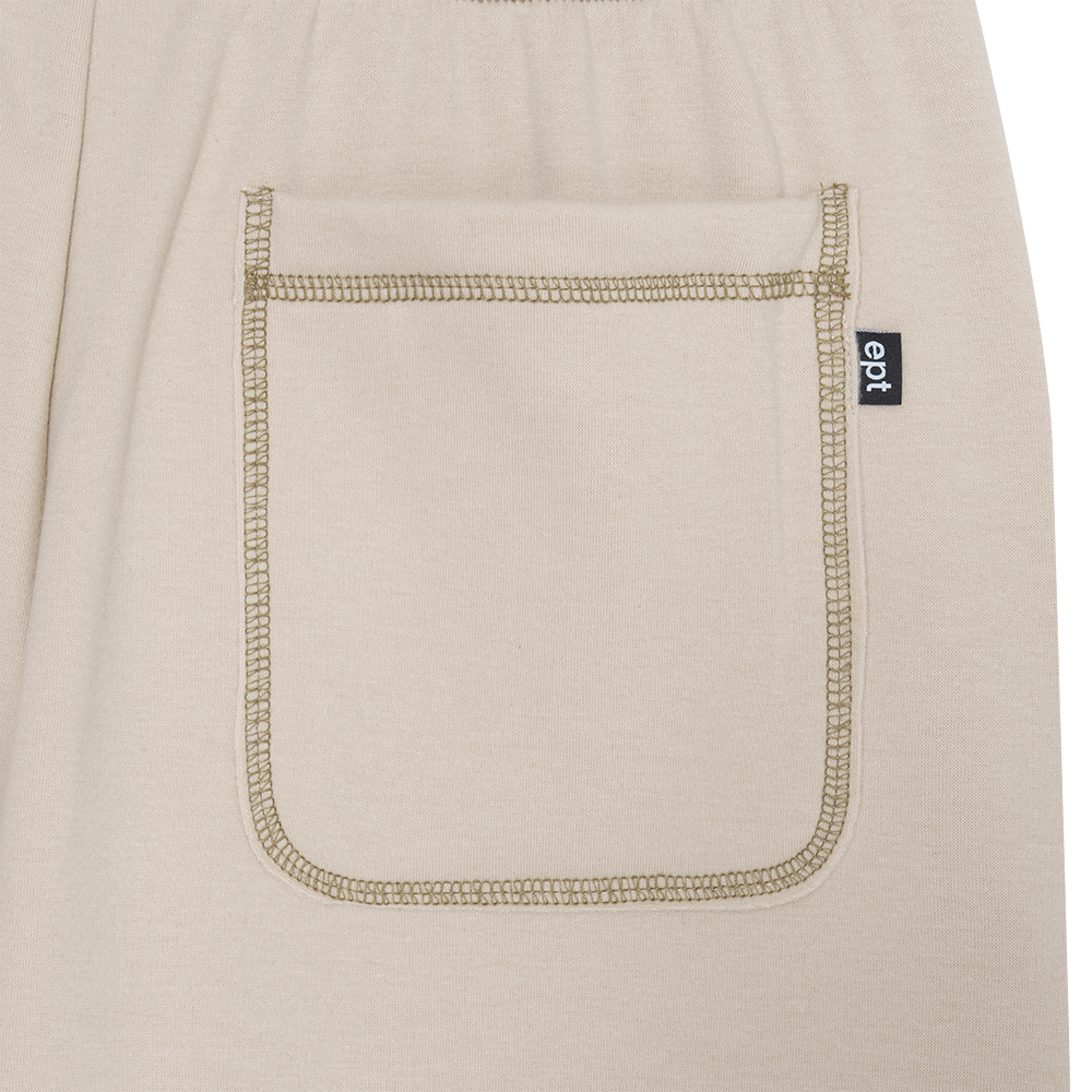 Cover Stitch Sweat Pants (Beige)