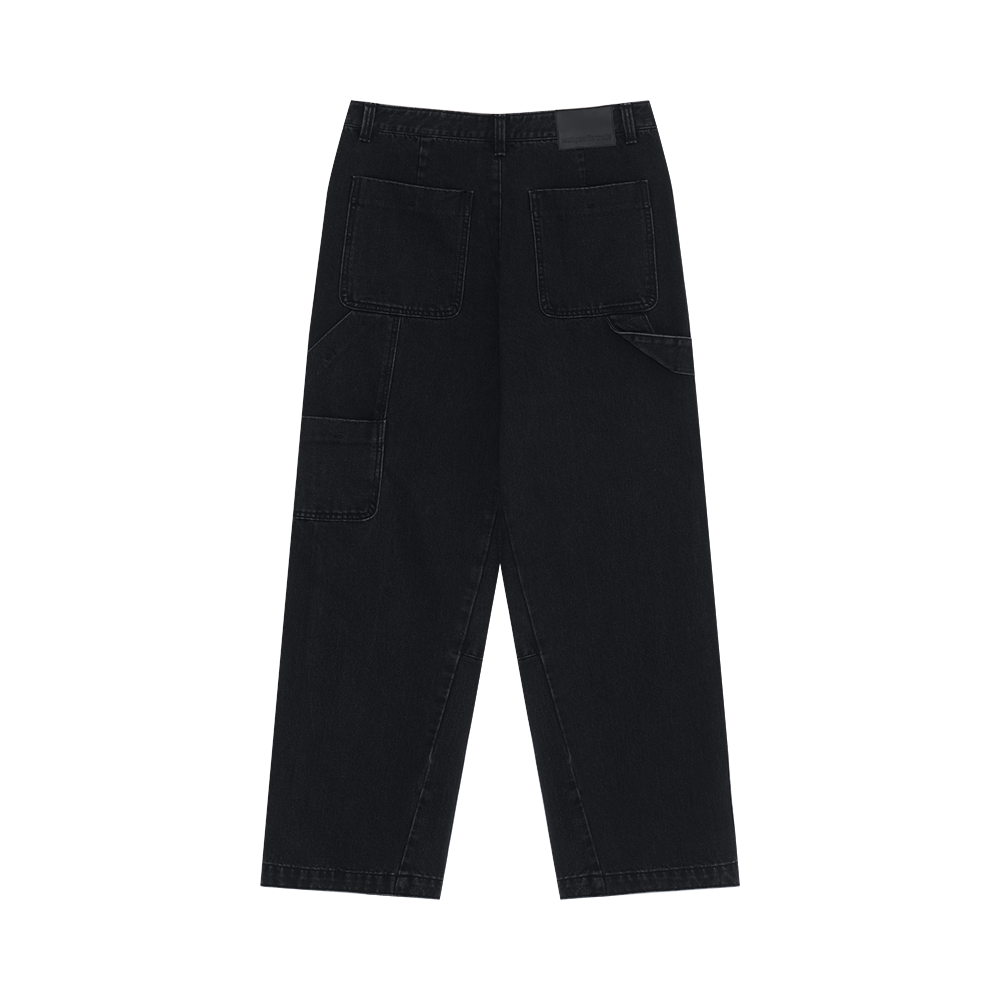 Denim Double Knee Work Pants (Black)