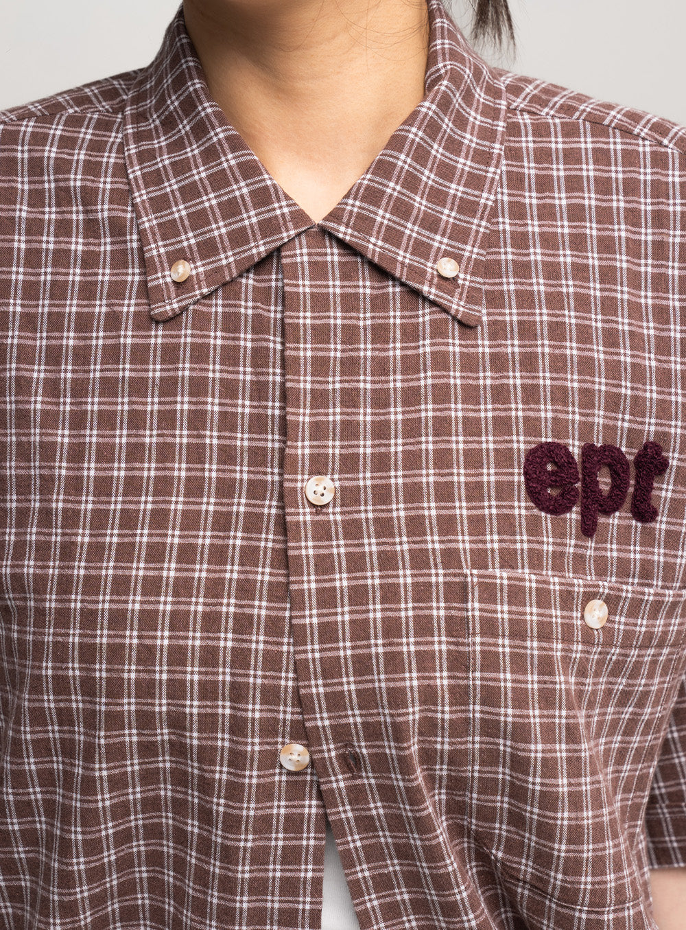 Checked Half Shirt (Brown)