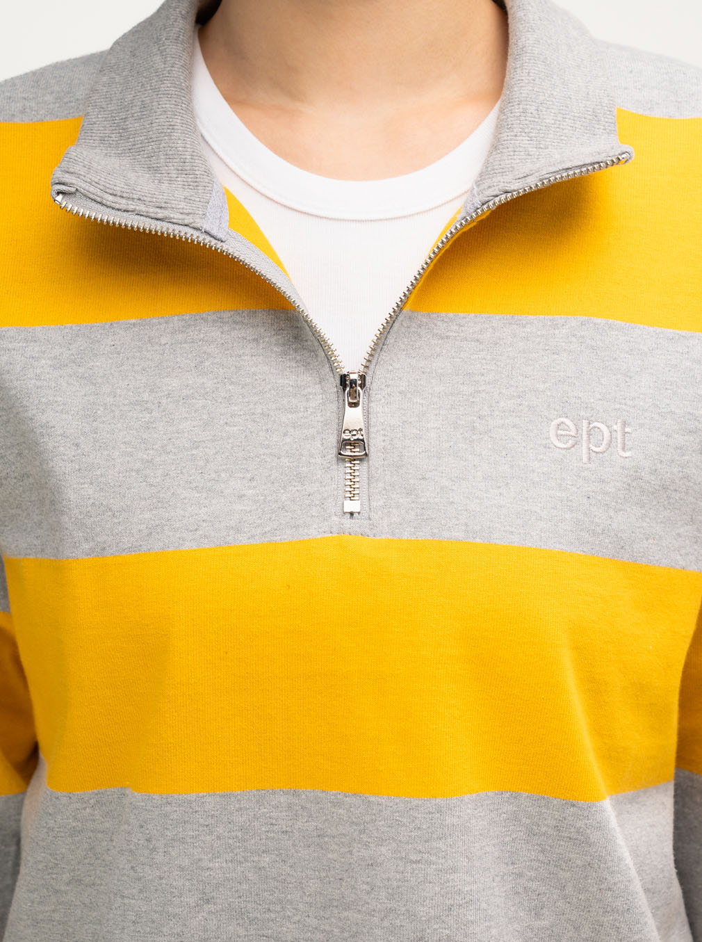 Striped Rugby Half Zip Up (Yellow)