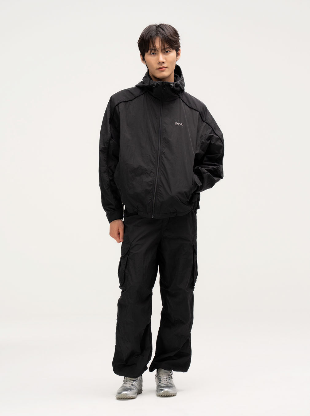 Studded Windbreaker (Black)