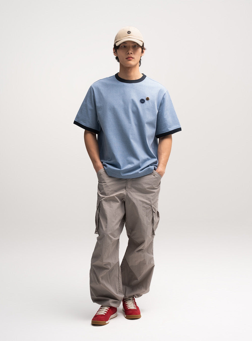 Sun Logo Ringer T-Shirt (H/Blue)