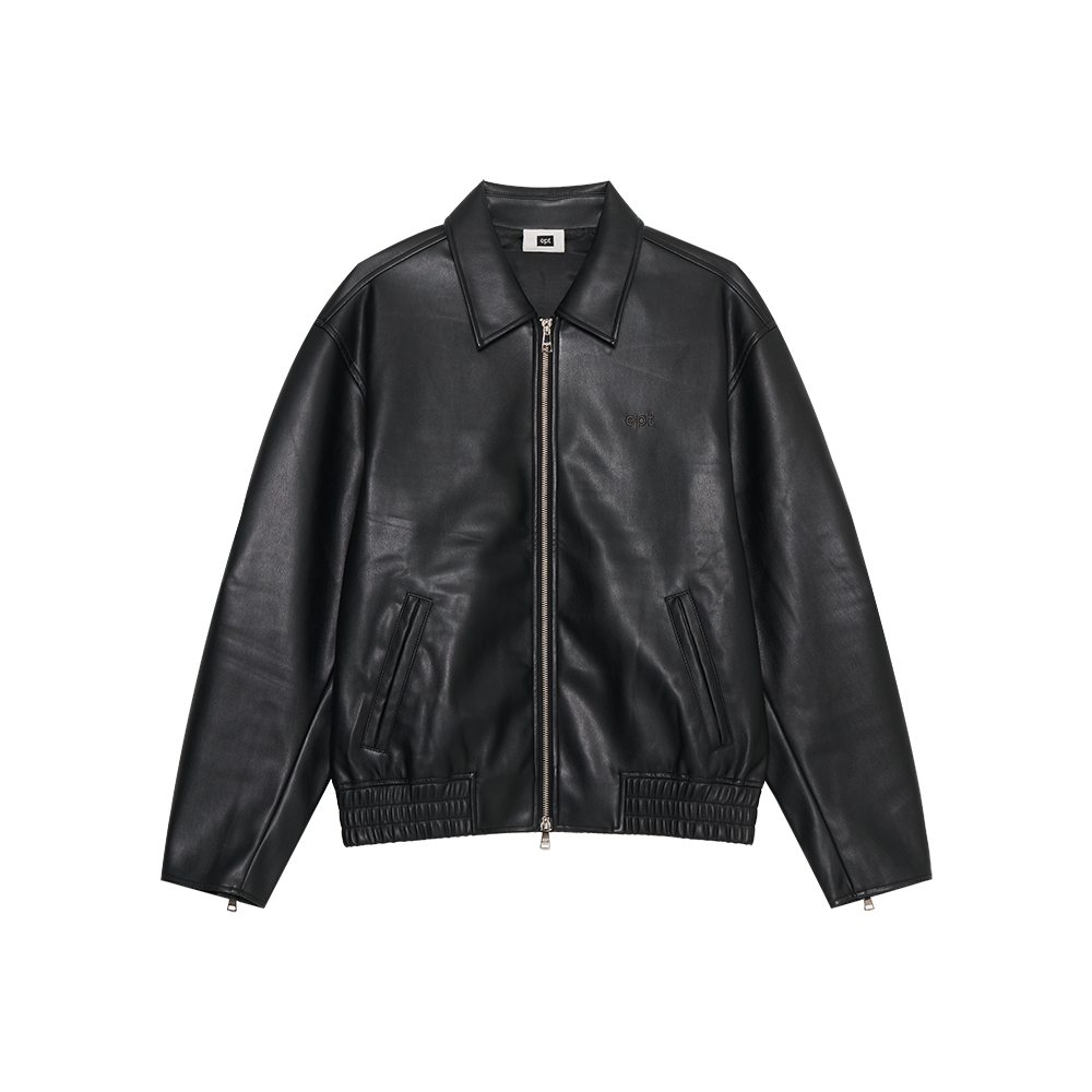 Faux Leather Jacket (Black)