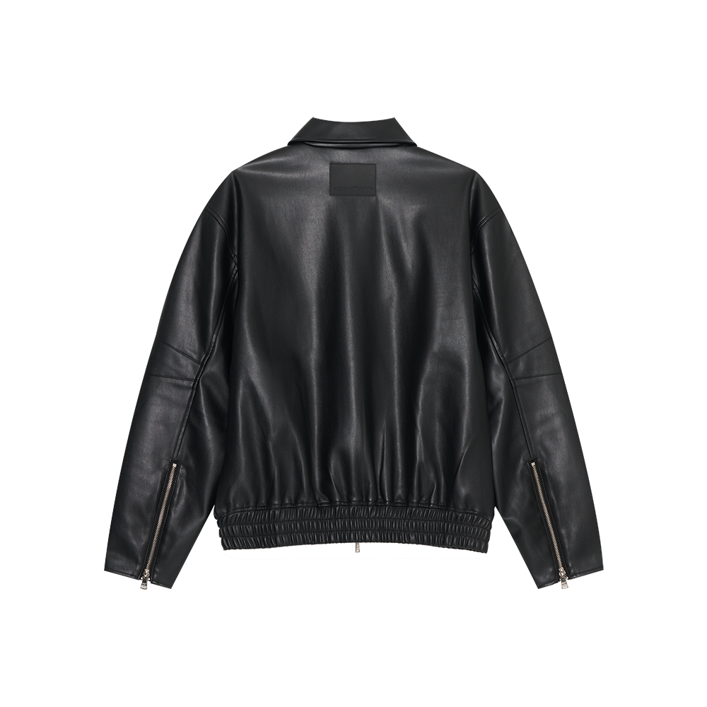 Faux Leather Jacket (Black)
