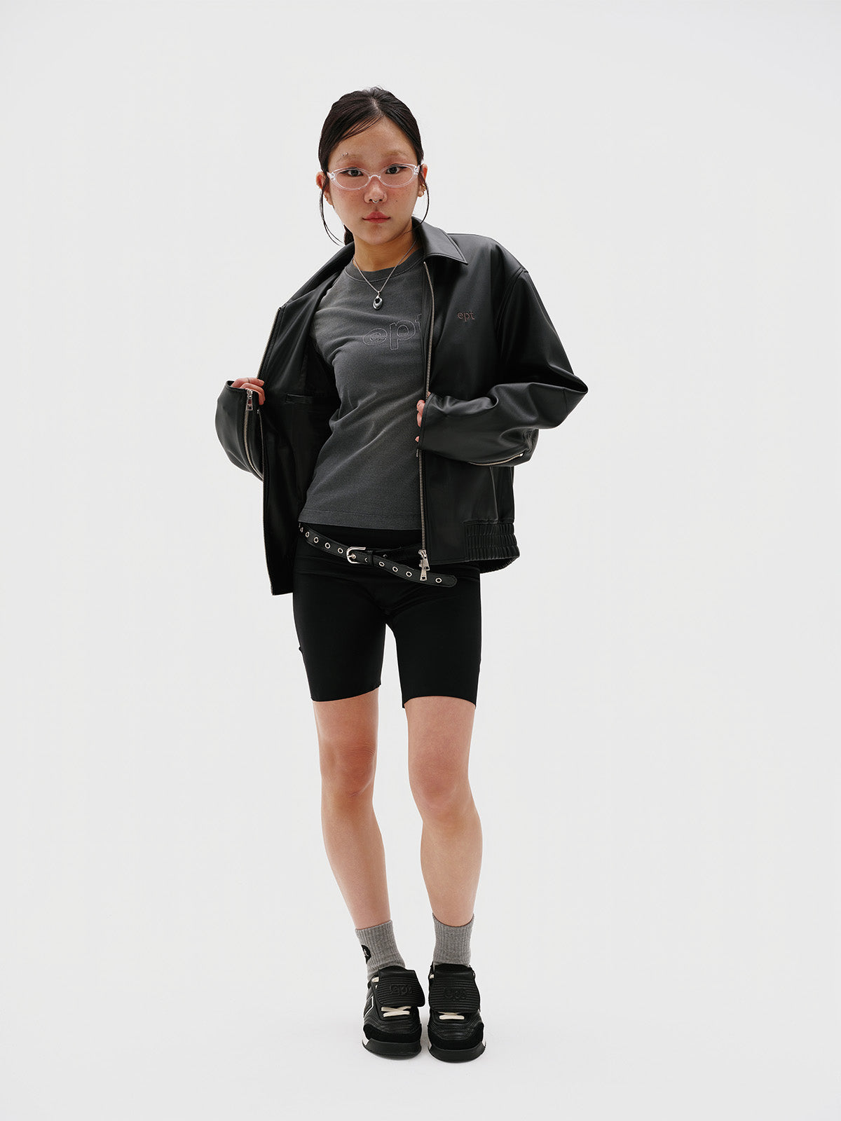 Faux Leather Jacket (Black)
