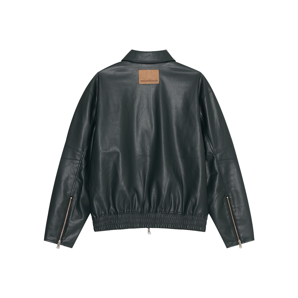 Faux Leather Jacket (Deep Green)