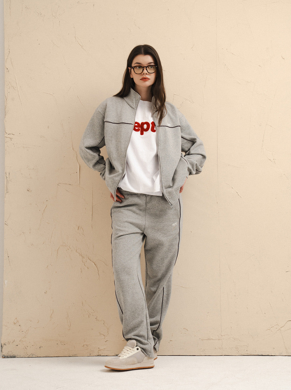 Piping Track Jacket (H/Grey)