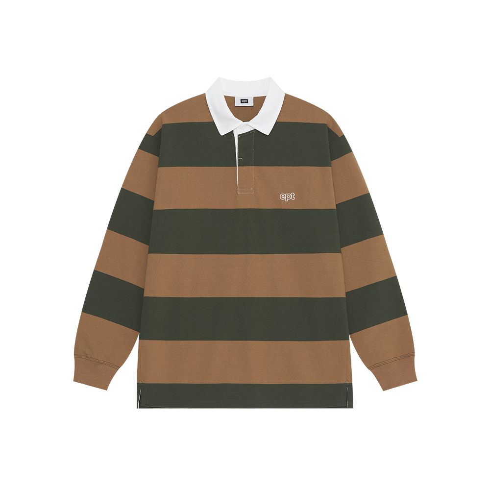 Striped Rugby Shirt (Khaki)