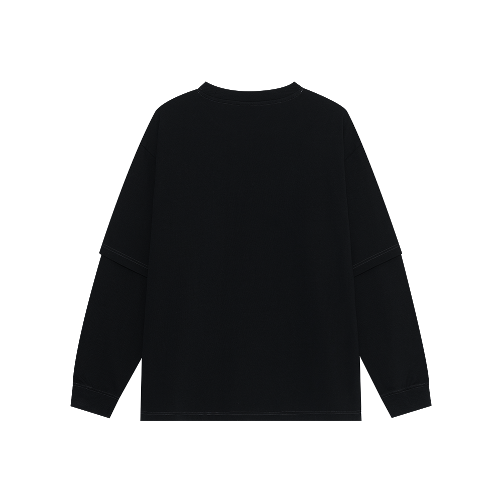 Studded Logo Layered Long Sleeve (Black)