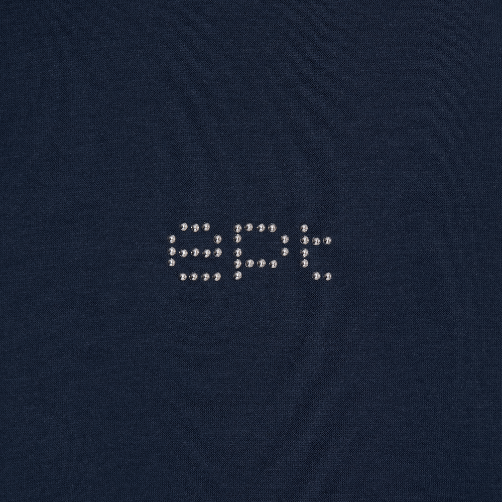 Studded Zip Hoodie (Navy)