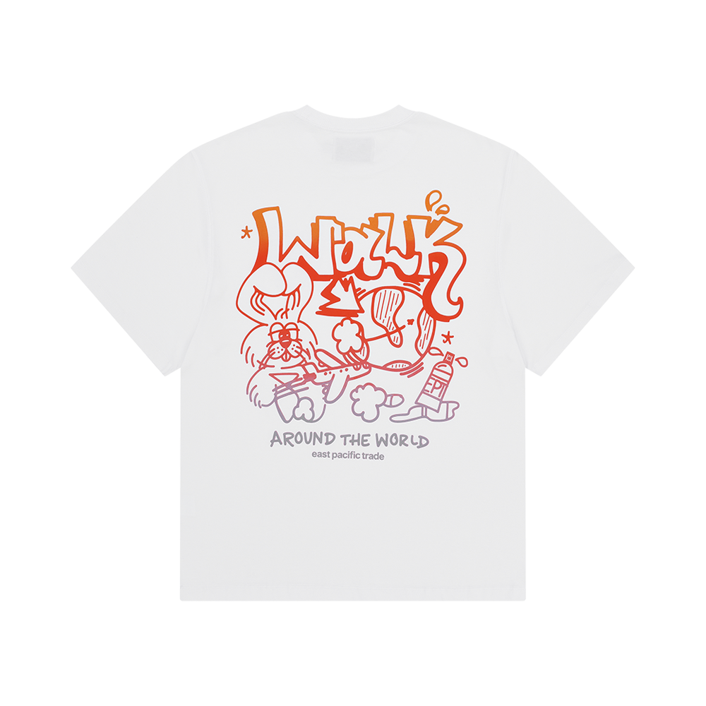 Walk Around The World T-Shirt (White/Sunset)