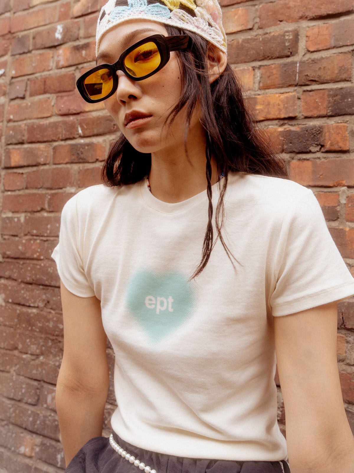 WM Heart Cropped Tee (Cream)