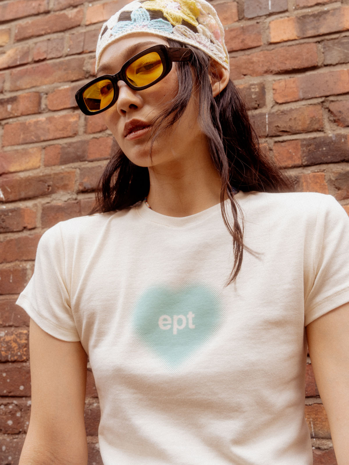 WM Heart Cropped Tee (Cream)