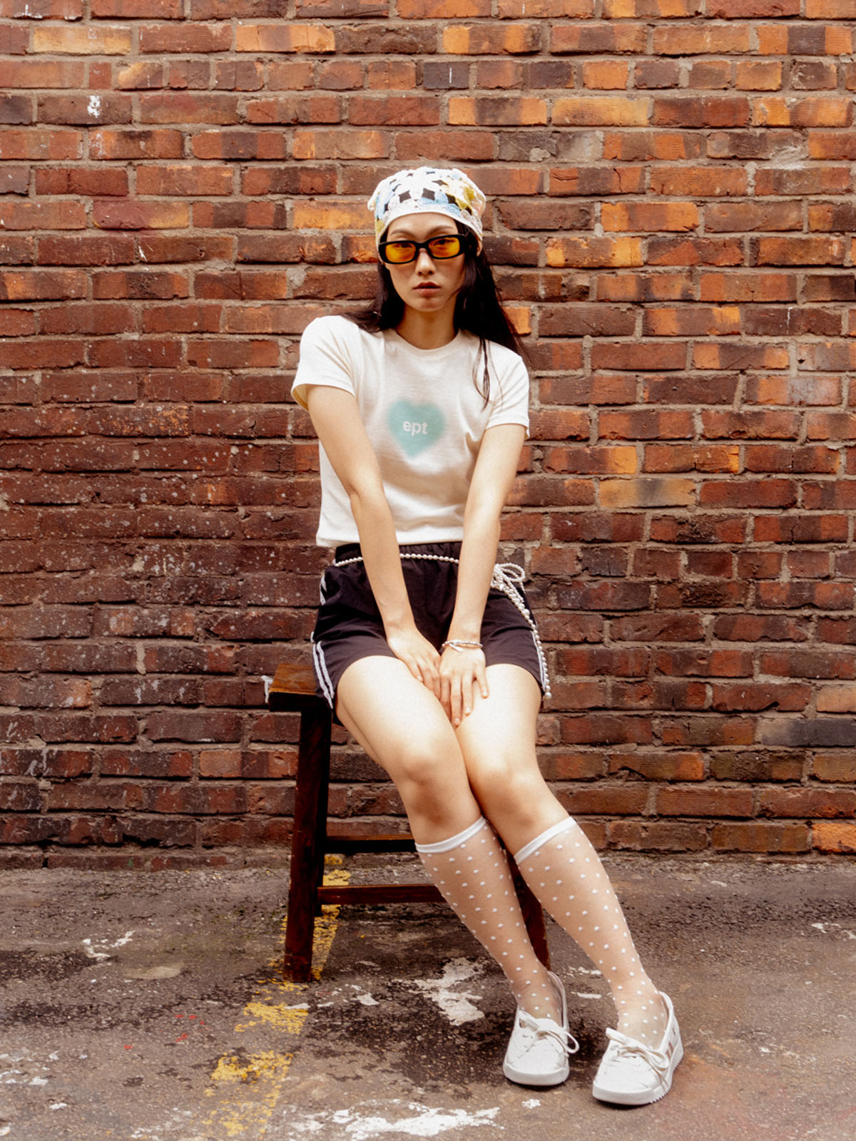 WM Heart Cropped Tee (Cream)