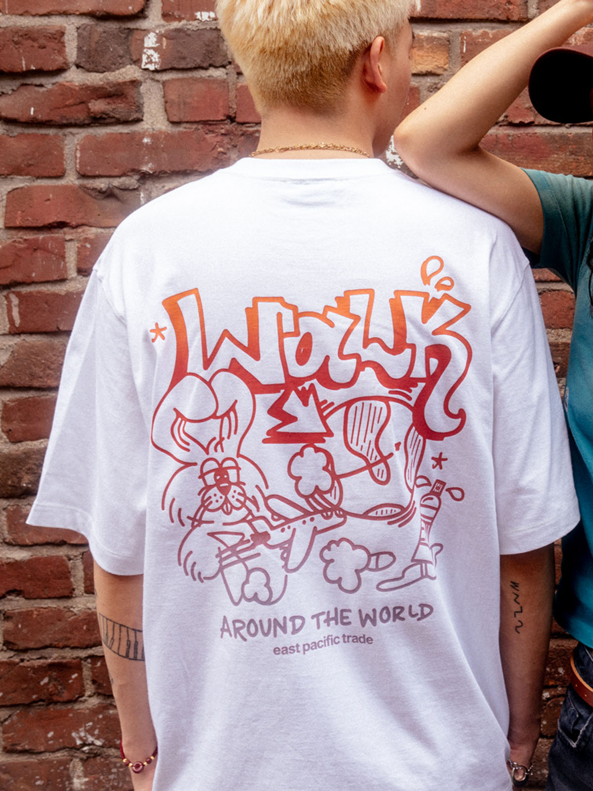 Walk Around The World T-Shirt (White/Sunset)