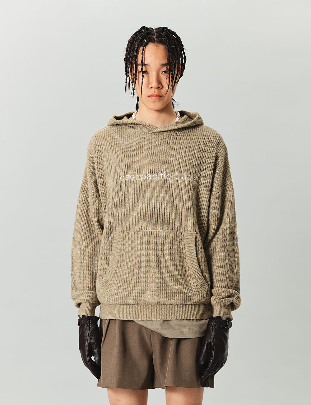 Knit Hoodie (Beige)