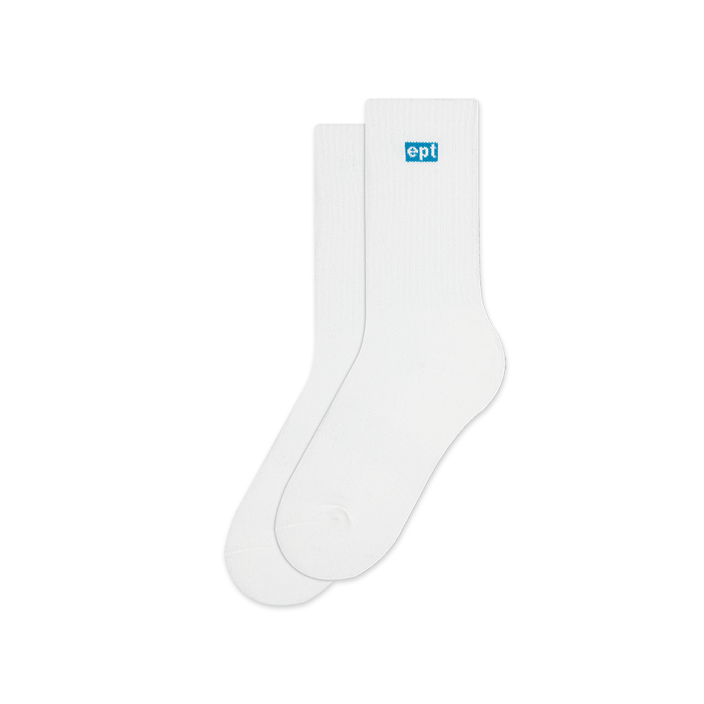 Classic Box Logo Socks (White)