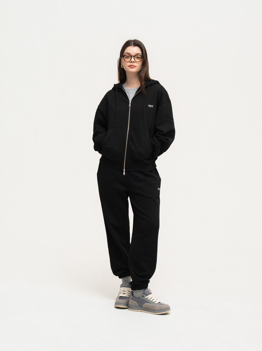 Classic Hood Zip Up (Black)