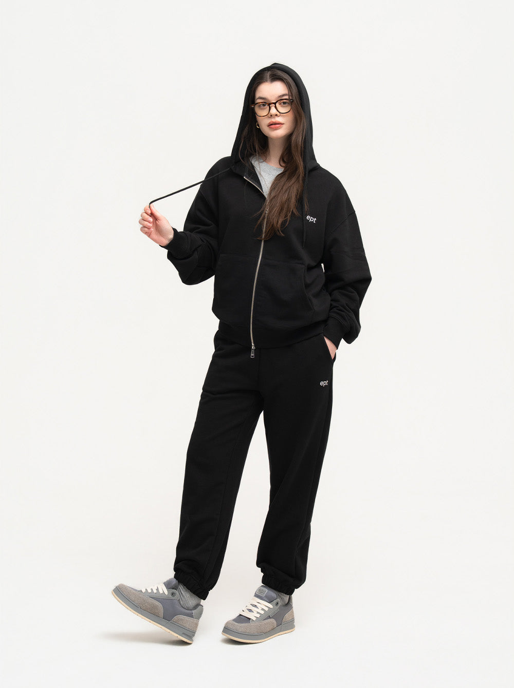 Classic Hood Zip Up (Black)