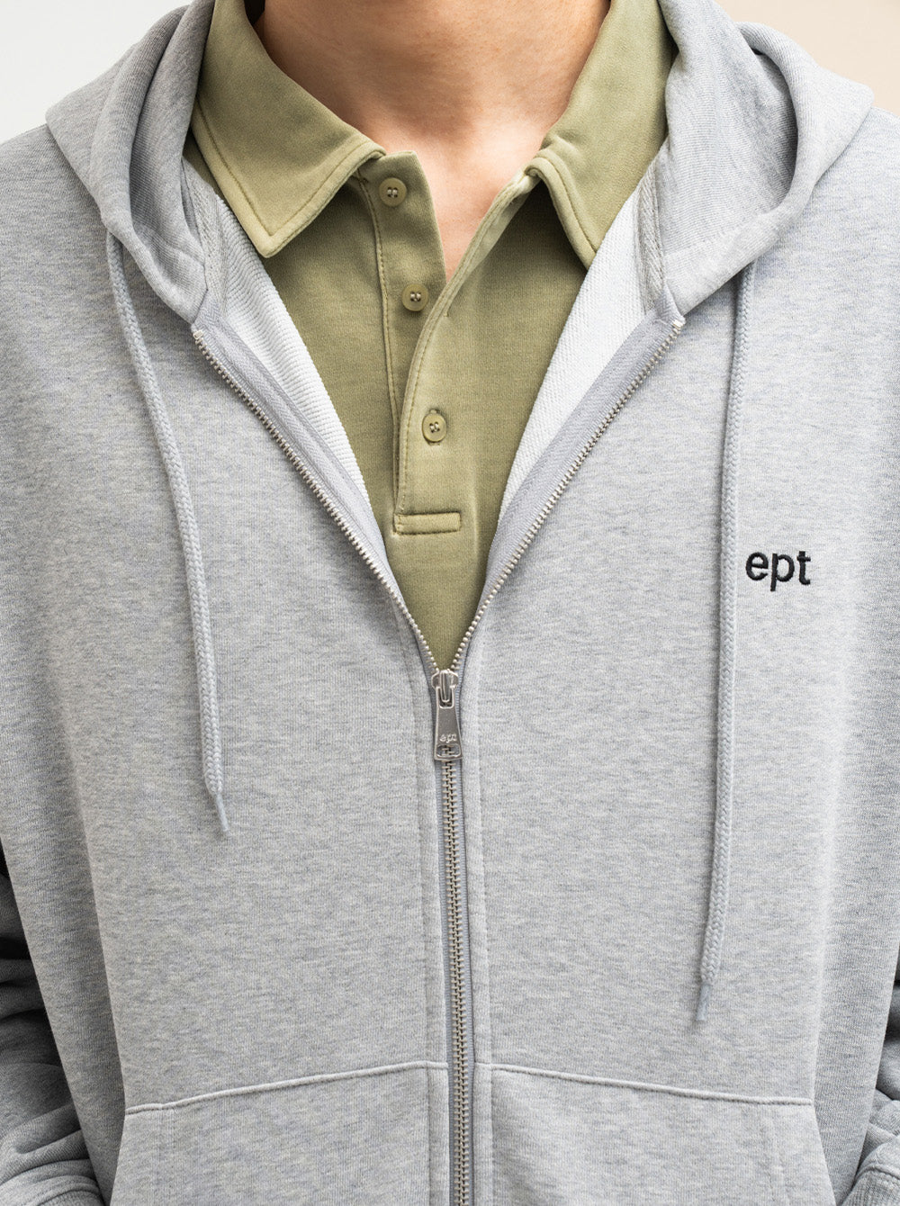 Classic Hood Zip Up (H/Grey)