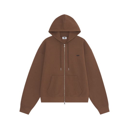 Classic Logo Hoodie Zip up (Brown)