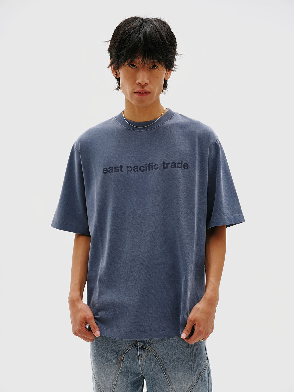 Classic Logo Pigment Dyed T-Shirt (Navy)