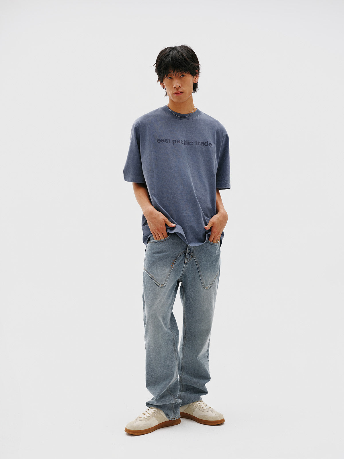 Classic Logo Pigment Dyed T-Shirt (Navy)