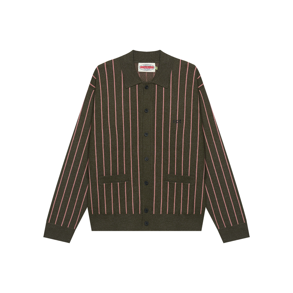 Collar Knit Cardigan (Brown)