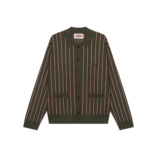 Collar Knit Cardigan (Brown)
