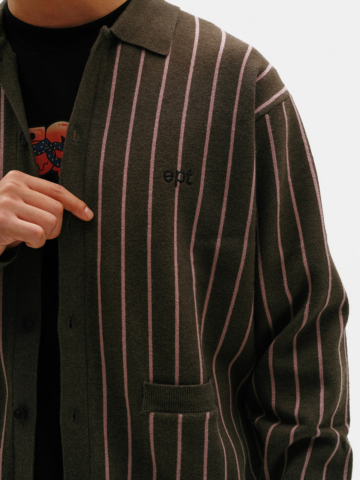 Collar Knit Cardigan (Brown)