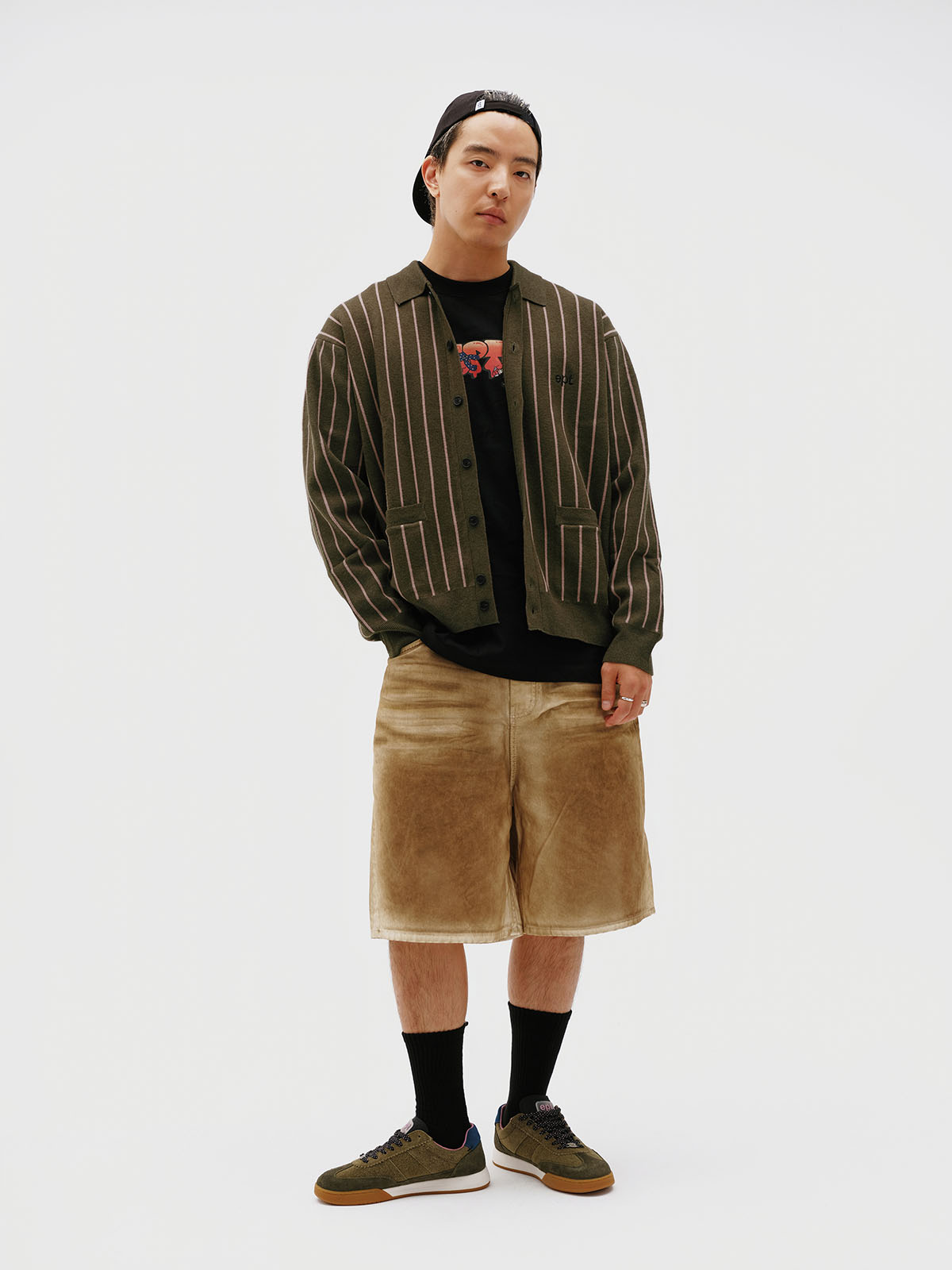 Collar Knit Cardigan (Brown)