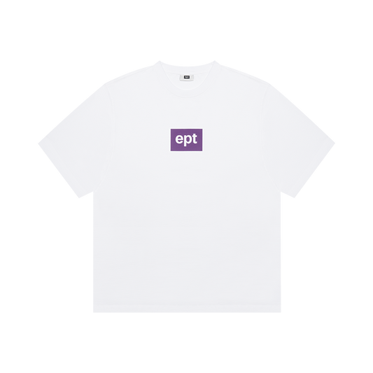 Color Box Logo T-Shirt (White/Plum)