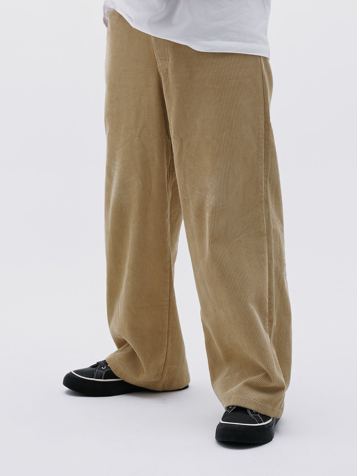 Corduroy Baggy Pants (Beige)