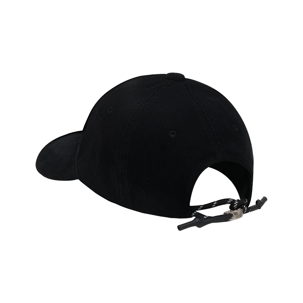 Corduroy String Cap (Black)
