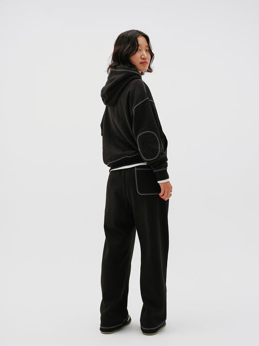 Cover Stitch Sweat Pants (Black)