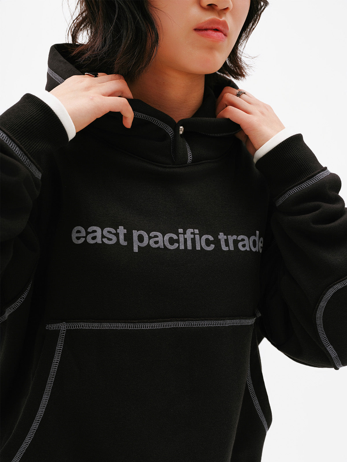 Cover Stitch Hoodie (Black)