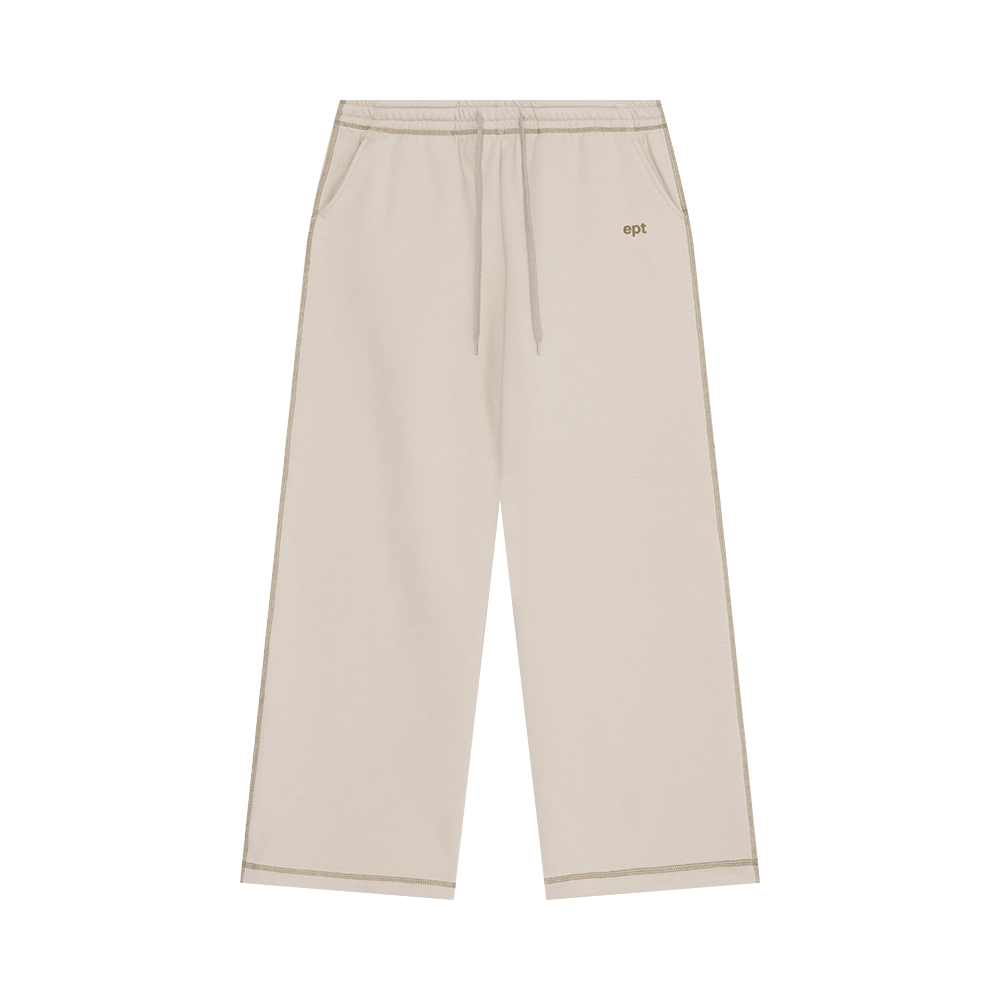 Cover Stitch Sweat Pants (Beige)