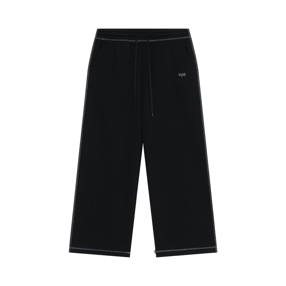 Cover Stitch Sweat Pants (Black)