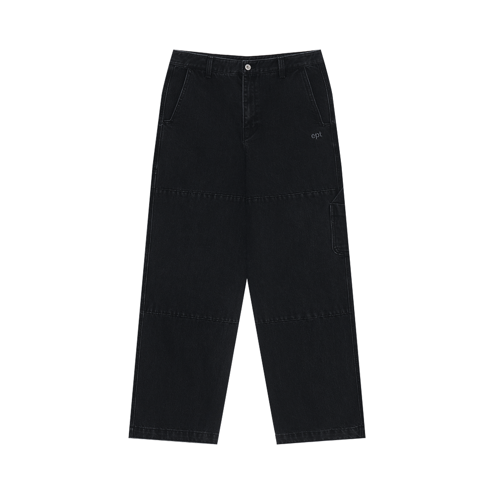 Denim Double Knee Work Pants (Black)
