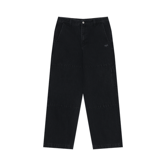 Denim Double Knee Work Pants (Black)