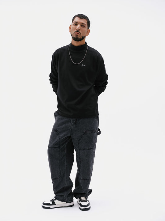 Denim Double Knee Work Pants (Black)