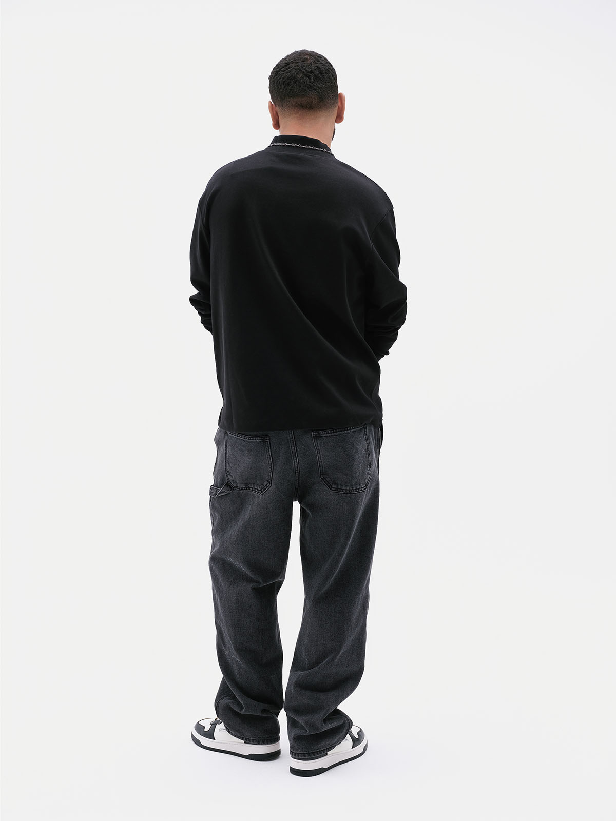 Denim Double Knee Work Pants (Black)