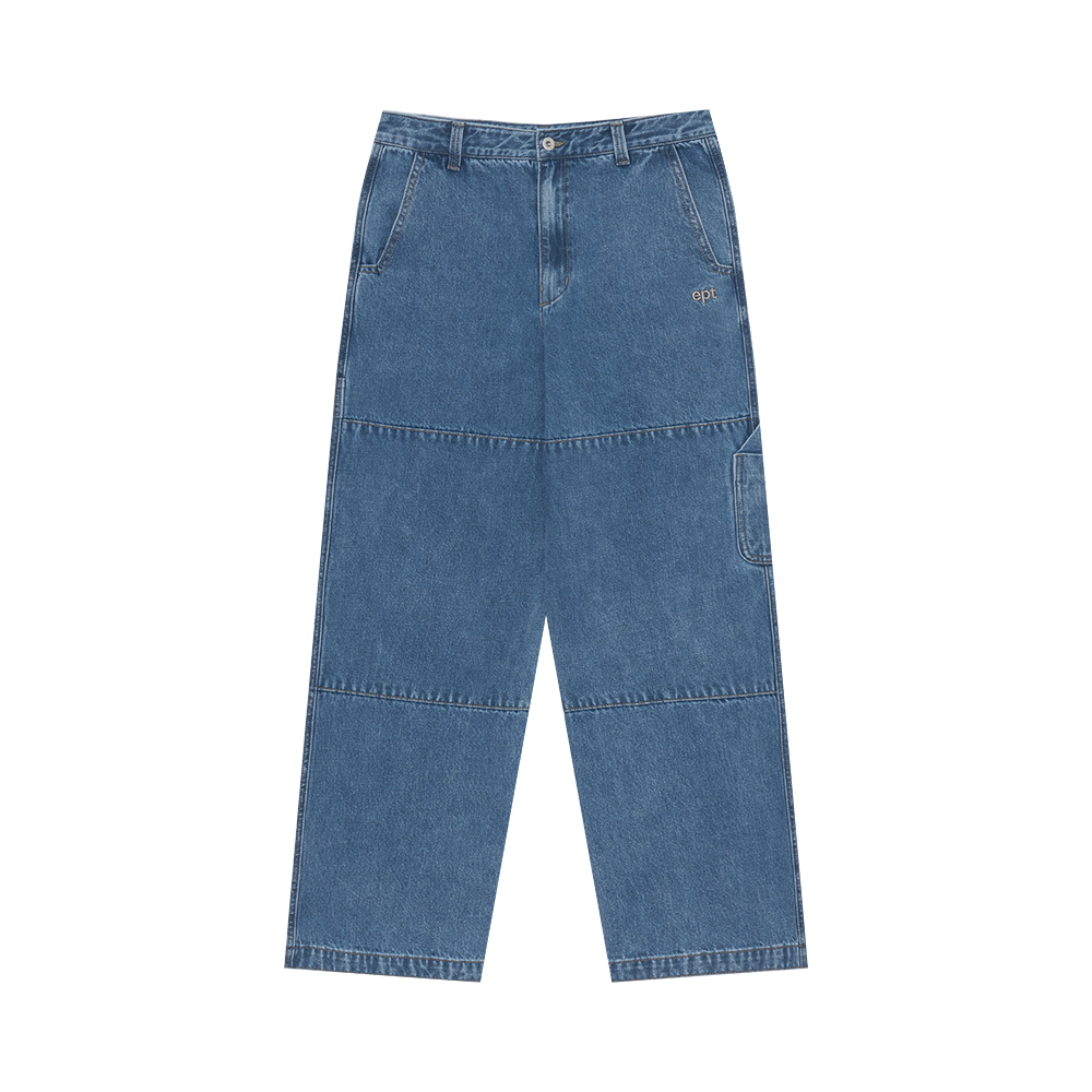 Denim Double Knee Work Pants (Blue)