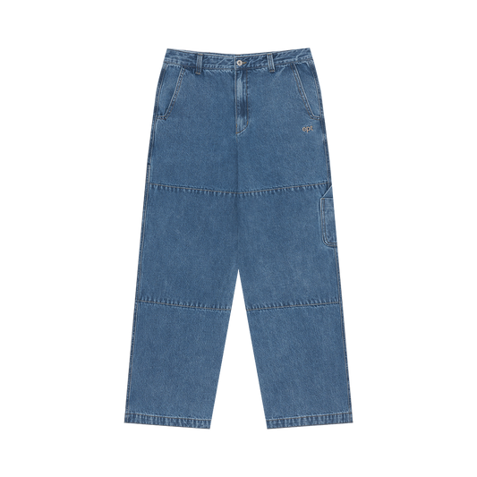 Denim Double Knee Work Pants (Blue)