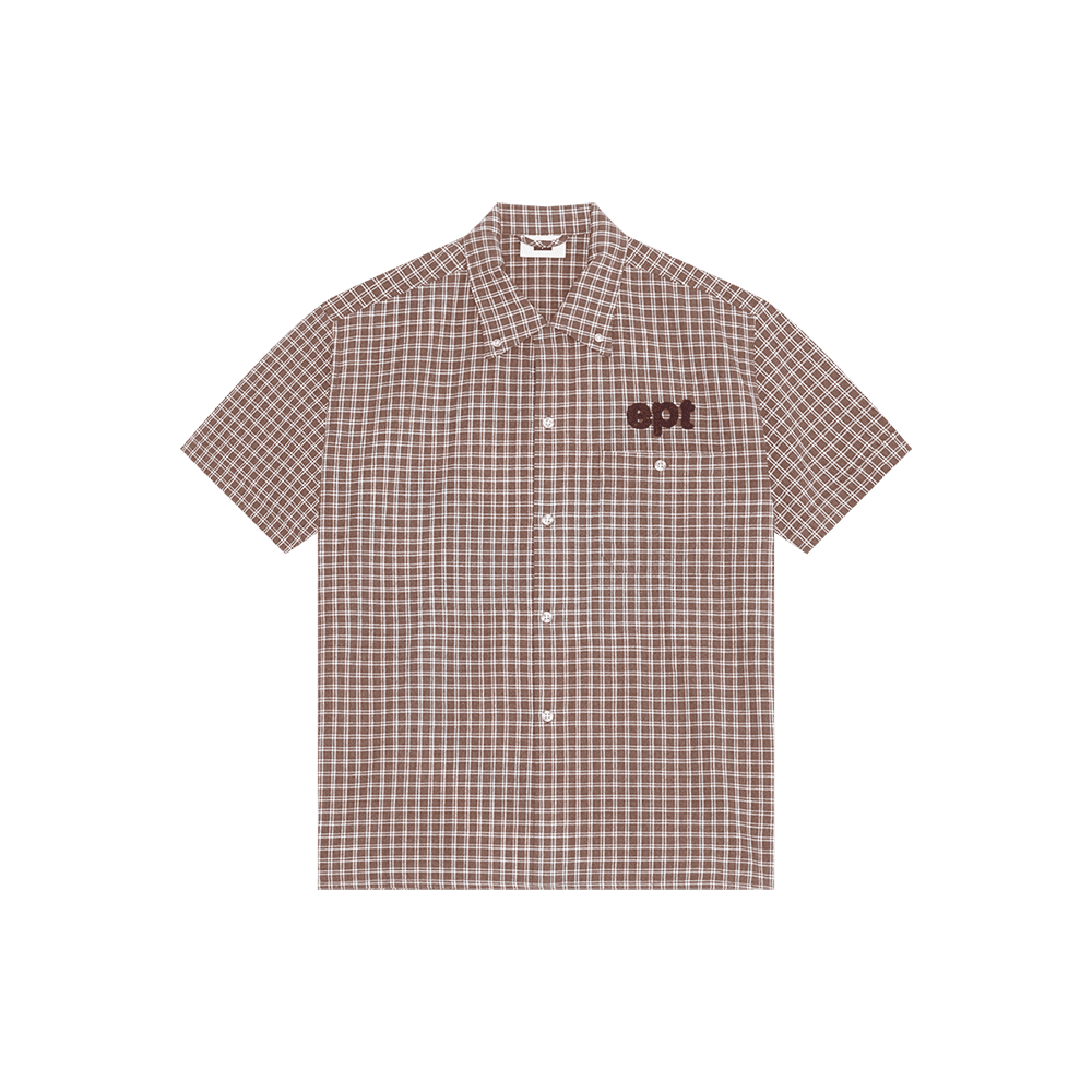 Checked Half Shirt (Brown)