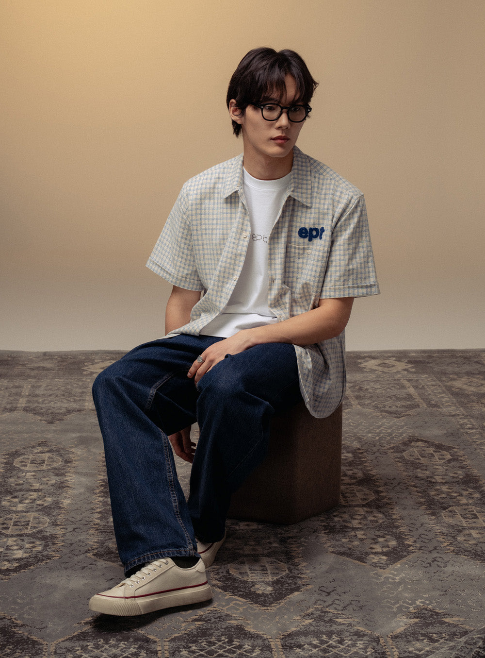 Checked Half Shirt (Blue)