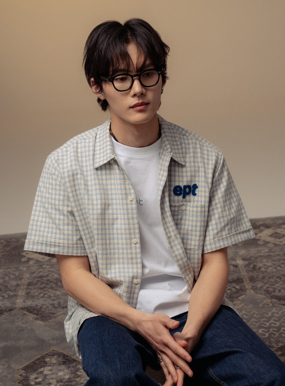 Checked Half Shirt (Blue)